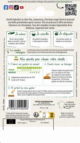Potagères - Betterave Potagère Grenade HF1 - Graines d'Exception - MEDIA_PACKAGING_VERSO